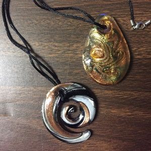 2 gorgeous glass murano necklaces